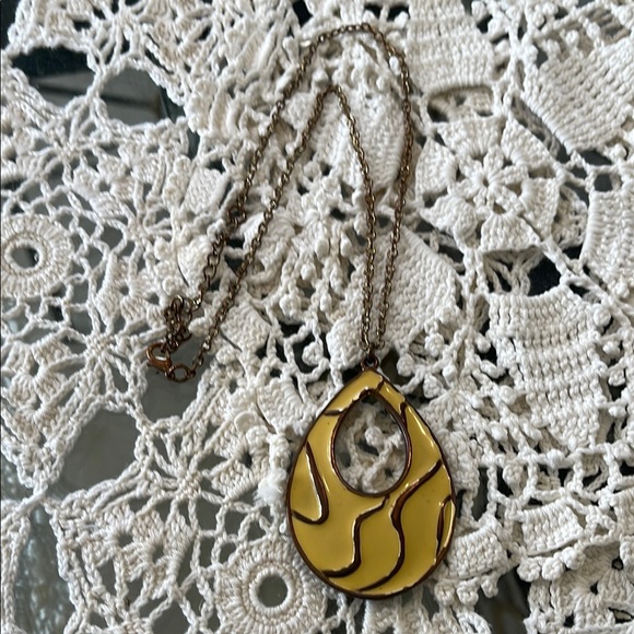 Jewelry - Gold and Yellow Teardrop Pendant Necklace